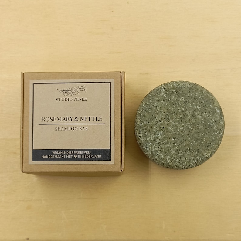 Rosemary & Nettle shampoo bar vegan cruelty free handcrafted SLS-free low waste plastic free travel essential oil image 4