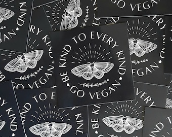 Vegan sticker • be kind to every kind • go vegan • veganism • activism • animal rights • butterfly • stickers • animal rights • gift •