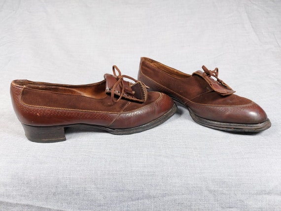 brown leather 40s shoes in excellent condition - image 2