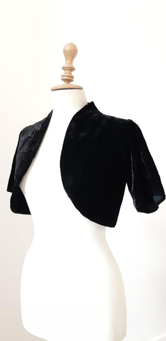 30s black velvet bolero