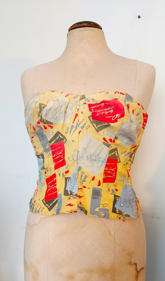 original 50s novelty print suntop