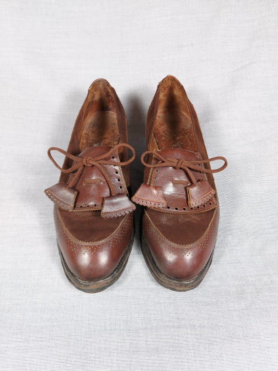 brown leather 40s shoes in excellent condition - image 7