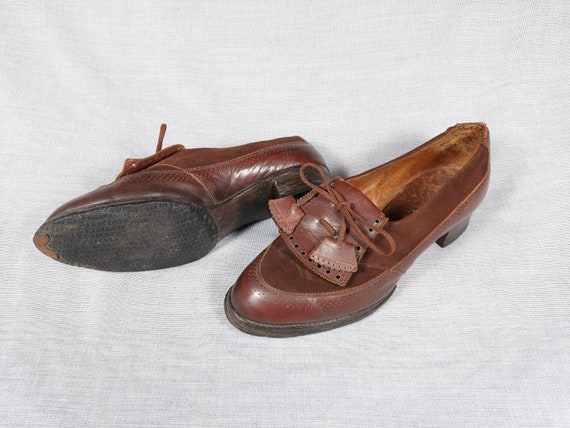 brown leather 40s shoes in excellent condition - image 5