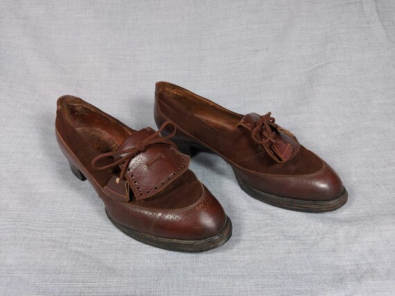 brown leather 40s shoes in excellent condition - image 1