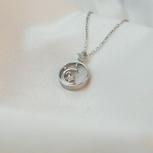Moon and Star Necklace, Dainty Gold Moon and star Necklace, Minimalist Moon and Star Charm, 925 Sterling Silver, Birthday Gift for her,