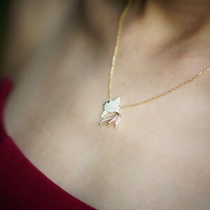 Gold Fish Necklace, fish necklace 925 Sterling Silver, Tiny Fish Necklace, Birthday gift for her