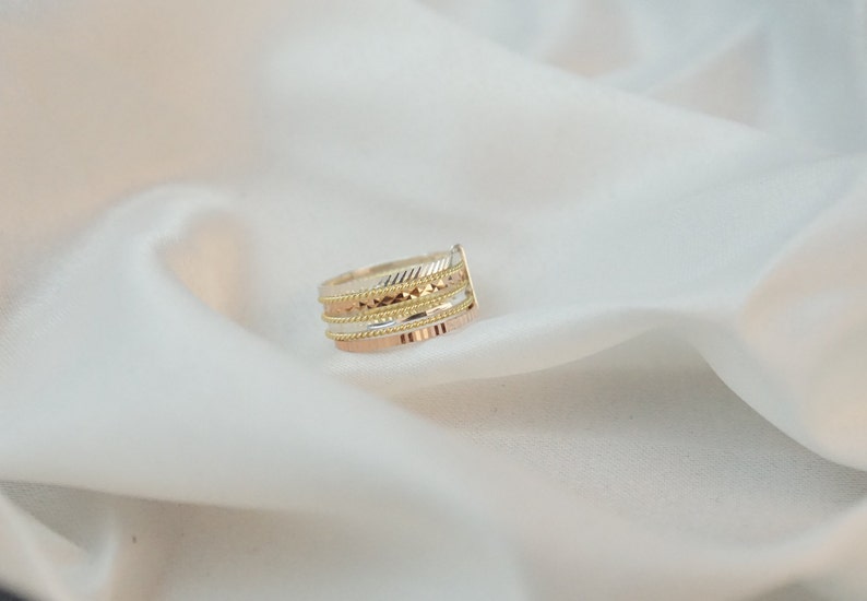 925 Sterling Silver, 7 Band Ring, Rose Gold Multi Strand Ring, 7 Day ...