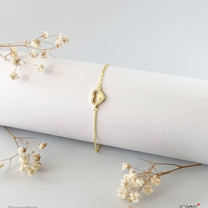 Gold Heart within Heart Bracelet, Dainty Bracelets, Valentines Gift, Gift for Her, Statement Bracelets- 925 Sterling Silver