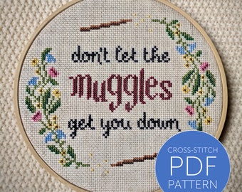 Patrón de punto de cruz: No dejes que los muggles te depriman