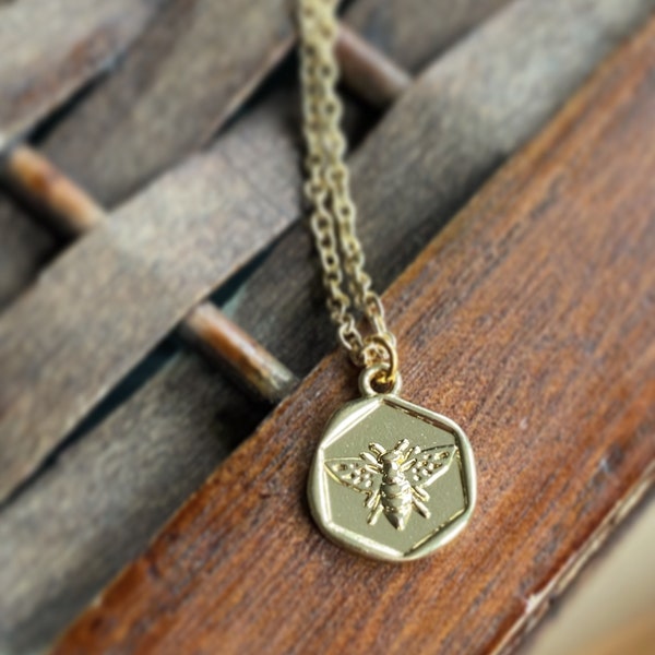 Bee Stamp Necklace