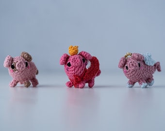 Pig Bundle Amigurumi Crochet Pattern Digital Download - Beginner Friendly - Jelly Bean Animals Collection amigurumi crochet pattern bundle