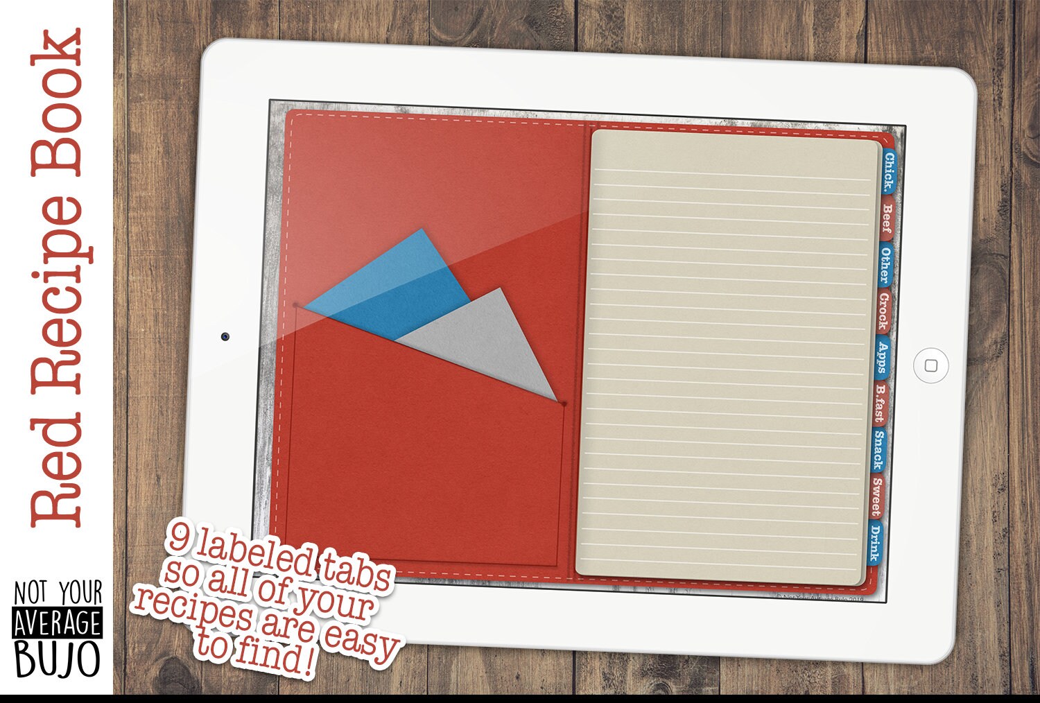 Red Recipe Book Digital Planner Etsy