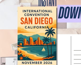 Convención Internacional de San Diego 2026 DESCARGA INSTANTÁNEA Postal