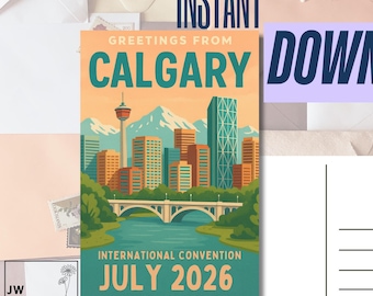 Convención Internacional de Calgary 2026 DESCARGA INSTANTÁNEA Postal