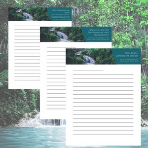JW Tract DIGITAL Paquete de membrete Cascada de encabezado con y sin líneas (16 páginas)