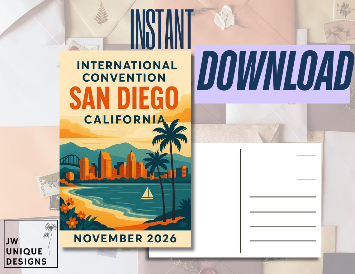 San Diego 2026 Convention INSTANT DOWNLOAD Postcard Etsy Il Bkt8 