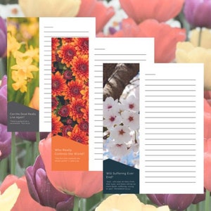 JW Tract Paquete de membrete DIGITAL Flores con y sin líneas (16 páginas)