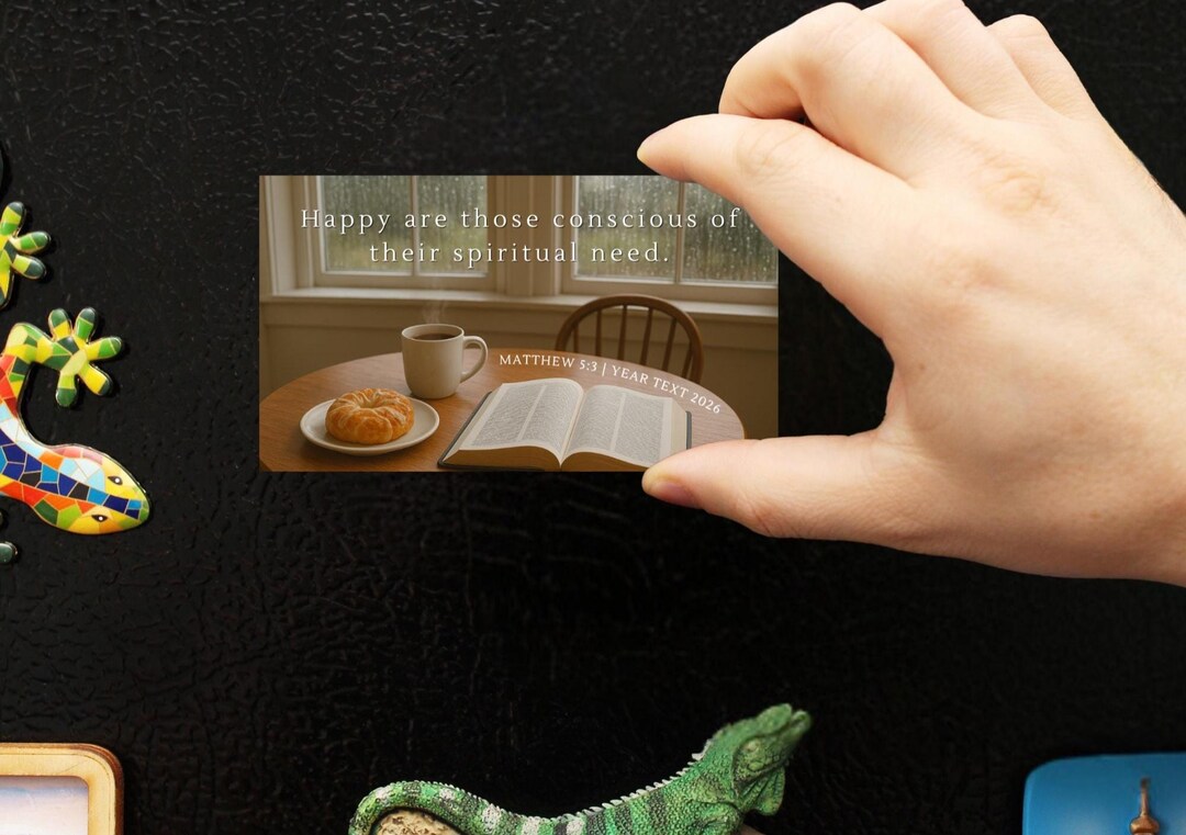 JW 2026 Year Text Magnet - Matthew 5:3 Cozy Study Edition - Etsy