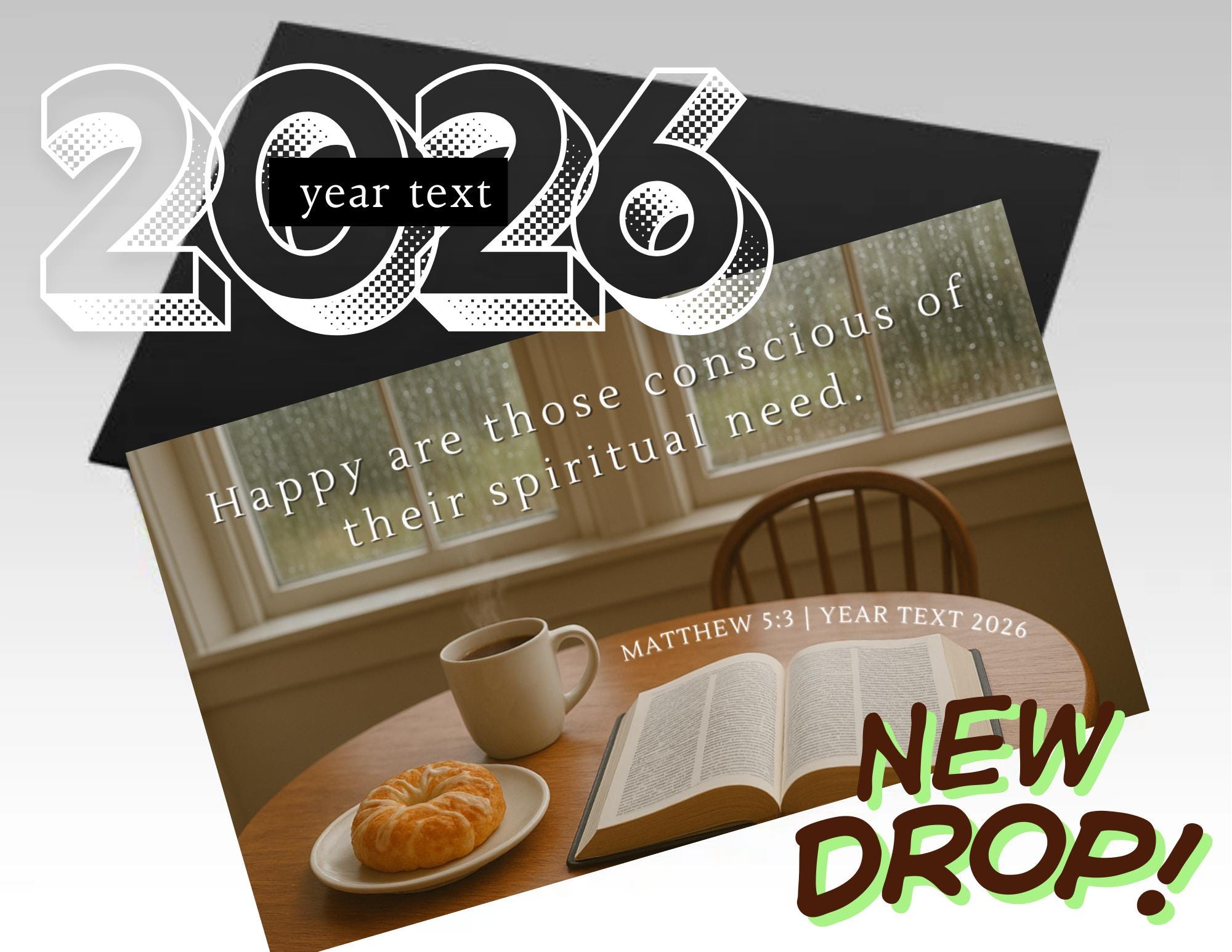 JW 2026 Year Text Magnet - Matthew 5:3 Cozy Study Edition - Etsy