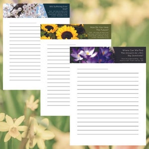 JW Tract DIGITAL Paquete de membrete Flores Encabezado con y sin líneas (16 páginas)
