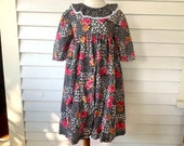Vintage 1980s Polly Flinders girls dress size 10 USA made girls party dress