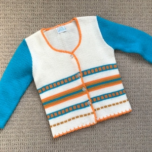Vintage 1960s kids striped cardigan sweater size 5/6