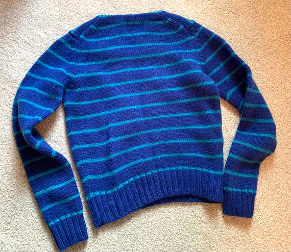 Vintage 1980s teen striped wool sweater - image 2