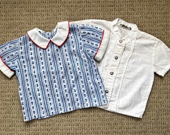 Vintage lot of 2 toddler girls blouses size 18-24 mos