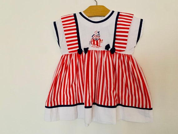Vintage 1980s toddler Dutch sailor dress size 24 … - image 1