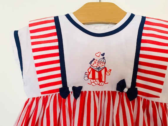 Vintage 1980s toddler Dutch sailor dress size 24 … - image 2