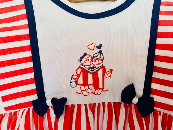 Vintage 1980s toddler Dutch sailor dress size 24 … - image 3