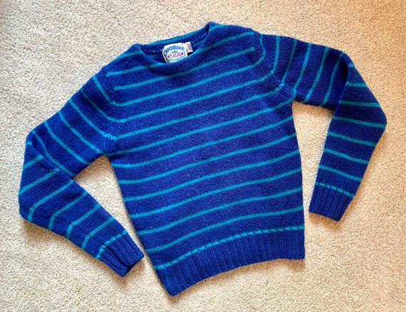 Vintage 1980s teen striped wool sweater - image 1