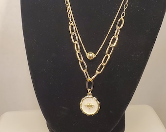 14K Gold Plated Layer Necklace-EXCELLENT QUALITY***see details