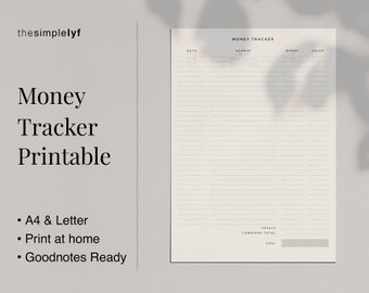 Geld Tracker - A4 US Letter - Finanzplaner - Spar Tracker Digital Planner - Sofort Download - Planer Einlage