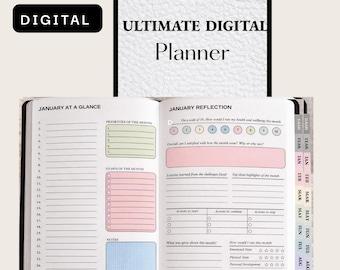 Agenda digitale all-in-one / giornaliera, settimanale, mensile (stampabile e quaderno)