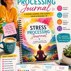 Stress Processing Journal | Guided Self-Care Workbook (Printable PDF)