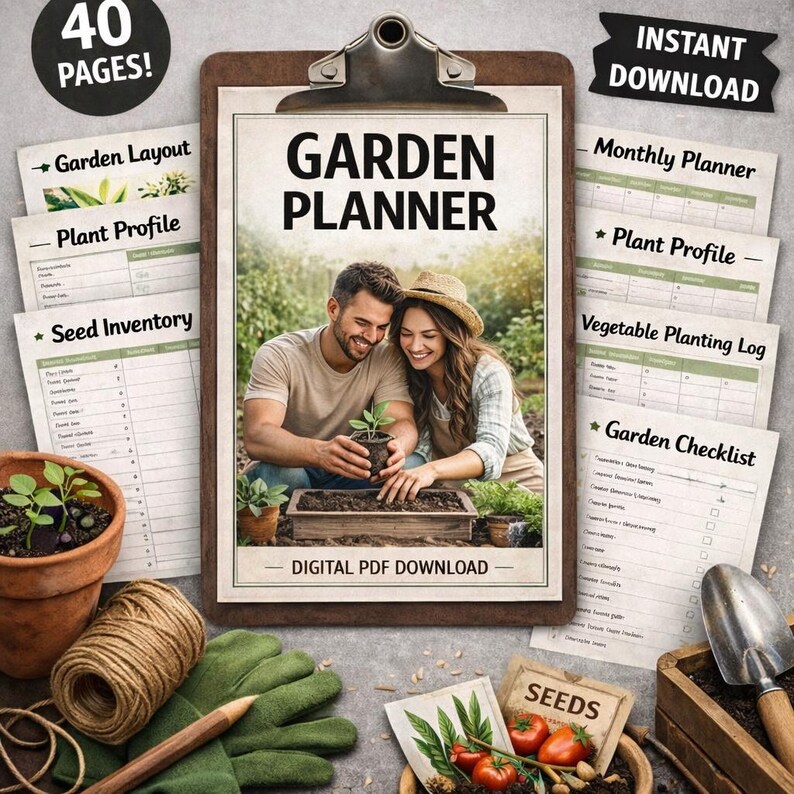 Garden Planner Printable PDF, Gardening Journal, Plant Tracker ...