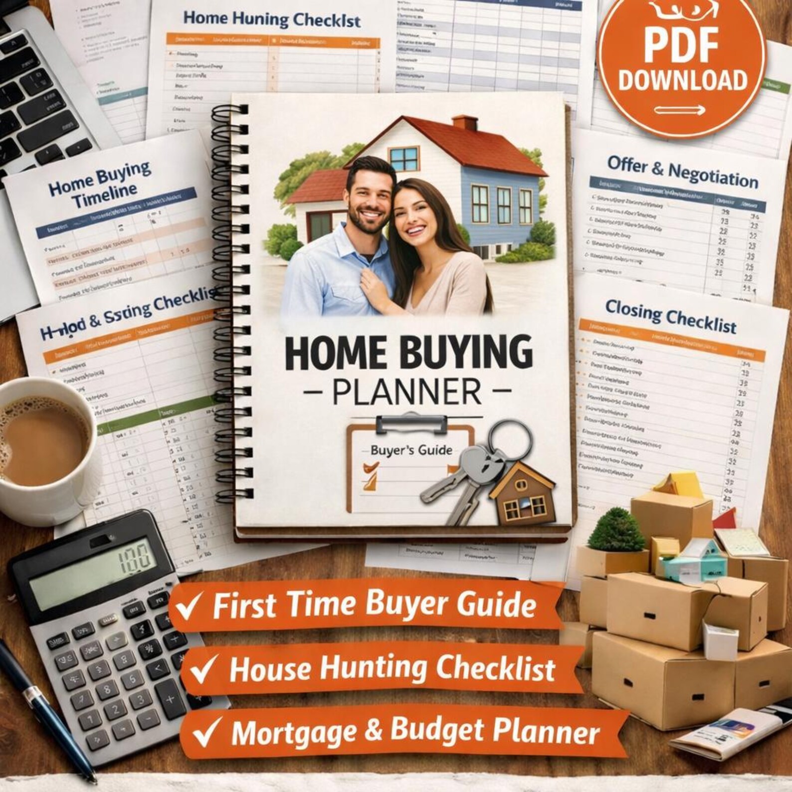 Home Buying Planner PDF | First Time Buyer Checklist, Mortgage Budget ...