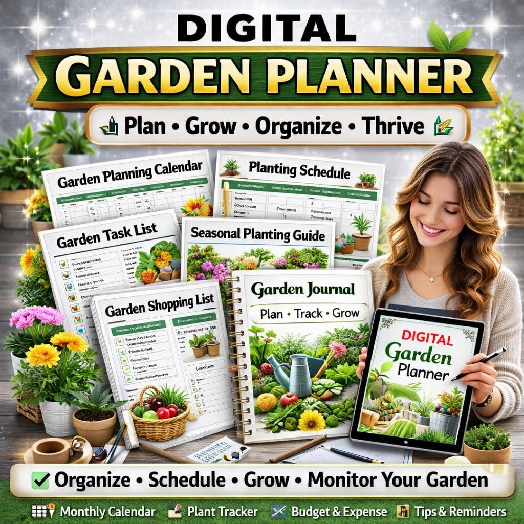Garden Planner Printable PDF, Gardening Journal, Plant Tracker ...