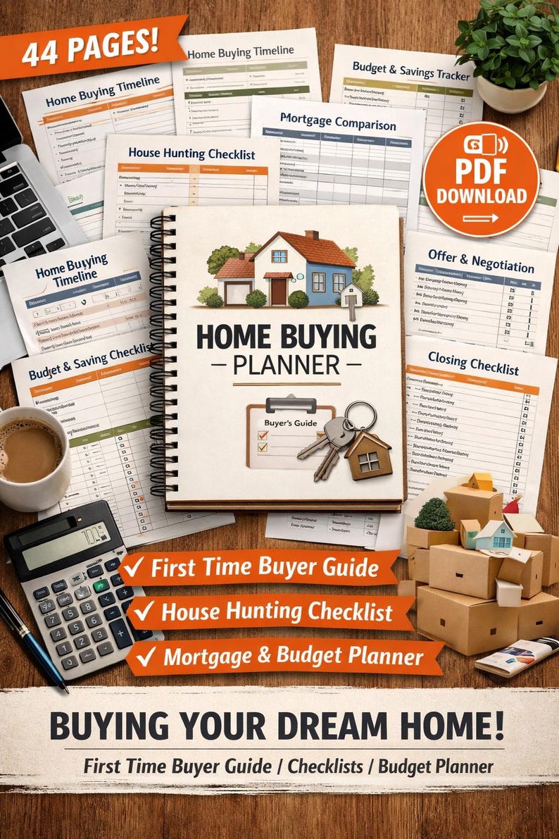 Home Buying Planner PDF | First Time Buyer Checklist, Mortgage Budget ...