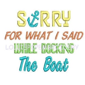 Instant Download - Docking the Boat * Machine Embroidery Design