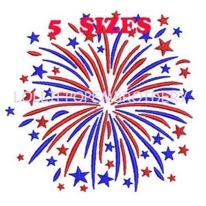 Instant Download - Fireworks - Five Sizes (Edited) * Machine Embroidery Design