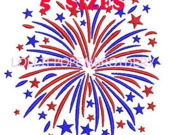 Instant Download - Fireworks - Five Sizes (Edited) * Machine Embroidery Design