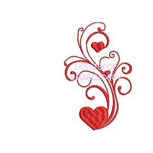 Instant Download - Valentine Hearts Swirl * Machine Embroidery Design