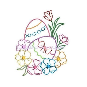 Download istantaneo - Easter Egg Floral Outlin * Machine Embroidery Design