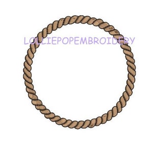May include: A brown rope circle, a rope wreath, or a rope frame. The rope is thick and has a natural color.