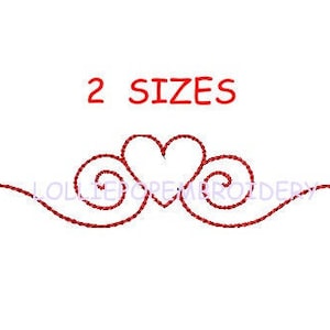 Sofort Download - Heart Border Outline - Single Run * Stickdatei Maschinenstickerei