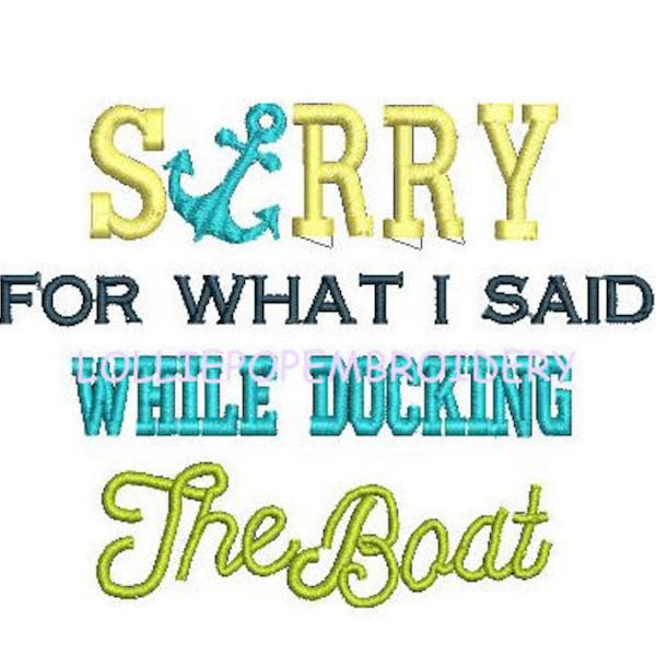 Instant Download - Docking the Boat * Machine Embroidery Design