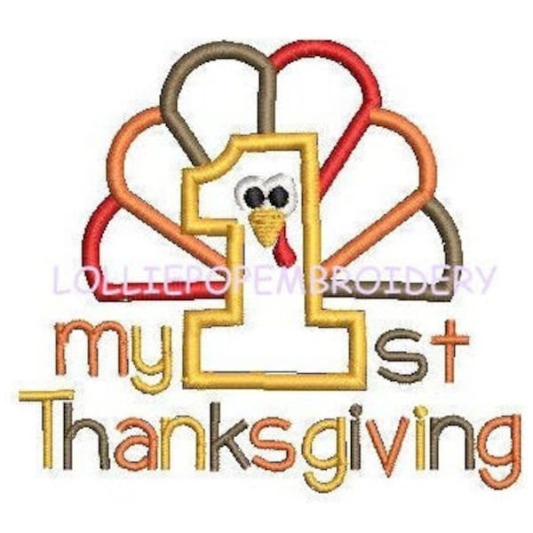 Instant Download - My First Thanksgiving  * Machine Embroidery Design