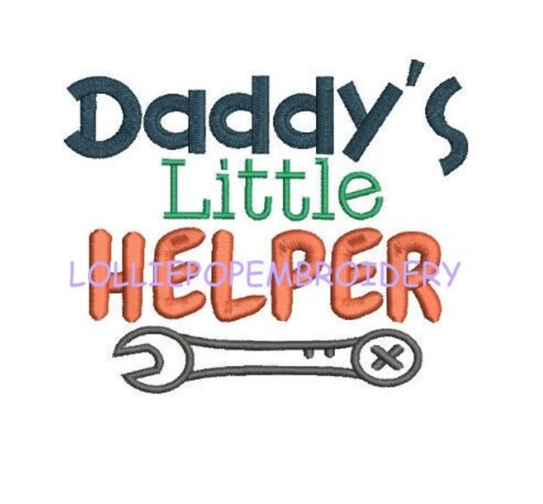 Instant Download - Daddy's Little Helper * Machine Embroidery Design - Etsy